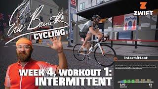 Zwift FTP Builder: Week 4, Workout 1: Intermittent