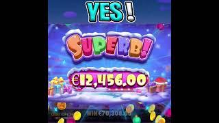 SUGAR RUSH XMAS SLOT  €70.000 BIG WIN  FREE SPINS‼️ #shorts