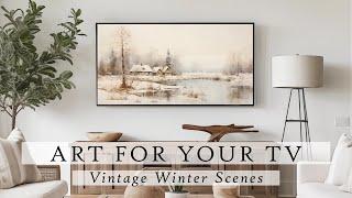 Vintage Winter Scenes Art For Your TV | Winter Slideshow For Your TV | Winter Art Video | 3 Hrs | 4K