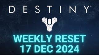 Destiny 1 - Weekly Reset - Vendor and Faction Inventory, Weapons and Loot 17 Dec 2024, Dec/17/2024