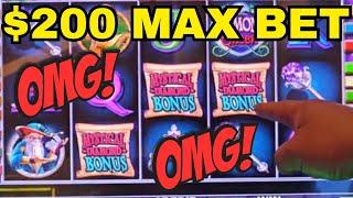 THIS IS HOW ITS DONE! $200 MAX BET BONUS ON DIAMOND QUEEN SLOT MACHINE!