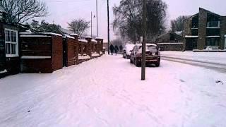 Snow at the top of Penkhull New Road, leading to Stoke