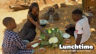 Lunch time in this beautiful African Ugandan village