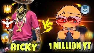 1 VS 1 CLASH WITH 1M YOUTUBER  | MUST WATCH | FREEFIRE×RICKY