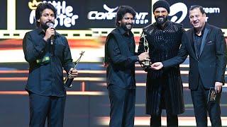 Moments between Vijay Deverakonda and Nani after receiving the Best Actor Award at SIIMA 2024