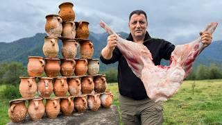 I Baked Lamb Meat In Old Clay Pots! Ancient Hermit Recipe