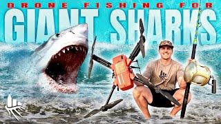 DRONE FISHING For MASSIVE SHARKS!! (Almost Got Bit)