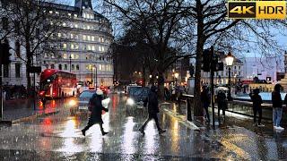 1 Hour of London Heavy Rain ️ Rain Walk Ambience [4K HDR]