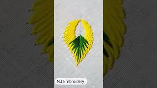 Very attractive leaf hand embroidery design hand embroidery tutorial for beginners#shorts #trending