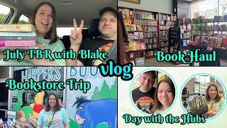 JULY TBR VLOG STYLE, BOOK HAUL, DAY WITH THE HUBS