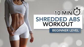 10 MIN SHREDDED ABS BEGINNER WORKOUT (With Breaks) | Get Toned Abs & A Flat Belly | Eylem Abaci