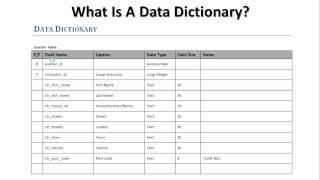 Database Design 4 - Creating a Data Dictionary