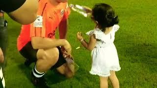 Cute ziva playing football with MS DHONI || Cuteness overloaded ||