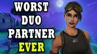 *FUNNY* WORST Duo Partner EVER | Fortnite Battle Royale