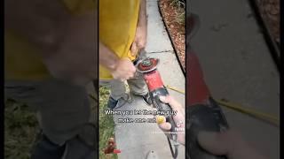 Guy accidentally cut a shirt and his pants, but the angle grinder #funny #holesaw #sawstop