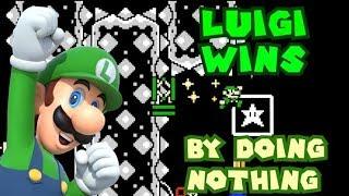 Super Mario Maker 2 - Luigi Wins by Doing Absolutely Nothing! (TOP 20 Don't Move Level)