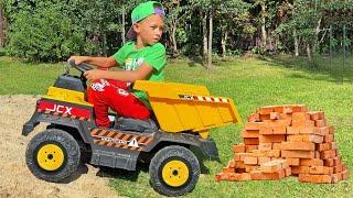 Sofia and Max play with Cars on a Construction Site for Kids