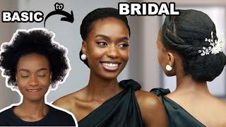 THE WEDDING HAIRSTYLE! SIMPLE BRIDAL HAIRSTYLE ON 4C NATURAL HAIR