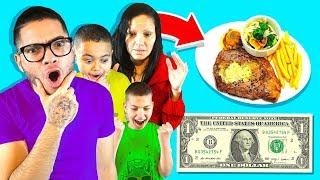 Family Only Spend $1 Food for 24 Hours Challenge! | MindOfRez