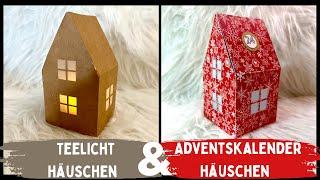 Adventskalender Häuschen/Teelicht Häuschen- Kostenlose Datei für jeden Plotter sowie zum ausdrucken