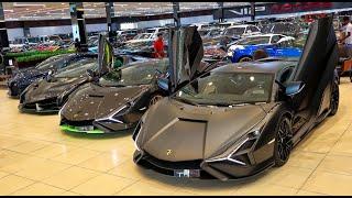 Lamborghini VENENO ROADSTER, SIAN, Bugatti DIVO, PAGANI:  HYPERCAR PARADISE at VIP MOTORS DUBAI