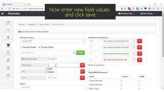 Document Custom Fields Tutorial - Remindax