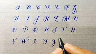 How to write Capital letters A-Z in stylish Cursive | Handwriting practice for beginners | ABCD..