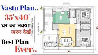 35x40 East Facing 2bhk House Plan With Car Parking As Per Vastu