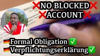 How to Get Formal Obligation Letter | Verpflichtungserklärung | NO BLOCKED NEEDED