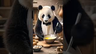 "PANDA CHEF MAKES BREAKFAST MAGIC!" #panda #cooking #aihybrid #aicreative #aianimals #aianimals #ai