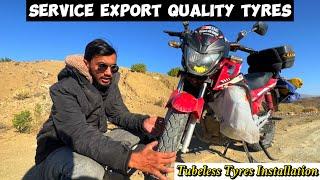 Service Export Quality Tyres Installation in Honda CB150f | Service Tyres | Service Tubeless Tyres