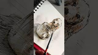 오밀조밀 강아지 & 커피 찻잔 만년필 펜화 그림 그리기 | 펜드로잉, 수채화