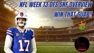 Week 13 | SNF | 49ers vs Bills | Showdown | NFL | DFS | Draftkings | Advice | Strategy | Lineup