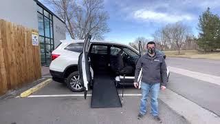 Loading a wheelchair into the VMI NorthStar E Accessible Honda Pilot