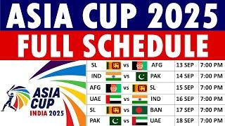 Asia Cup 2025 Schedule: Asia Cup 2025 Full Schedule, Date, Timings And Venues.