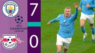 Manchester City vs Leipzig 7-0 |  UCL 2022-2023 - 8th Final 2nd Leg | All Goals & Highlights.