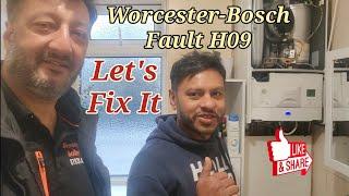 Worcester-Bosch H09 fault NO heating and hot water diagnosis and repair Solihull Knowle Dorridge