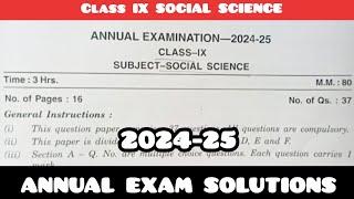 Class 9 SST Annual Exam Question Paper 2025 | Social Science Annual Exam Question Paper| DAVPS CBSE