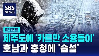 제주도에 '카르만 소용돌이'…호남과 충청에 '습설' / SBS / #D리포트