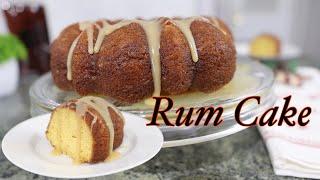 How to Make Easy RUM CAKE with CARAMEL BUTTER RUM GLAZE ~ perfect adult holiday desert