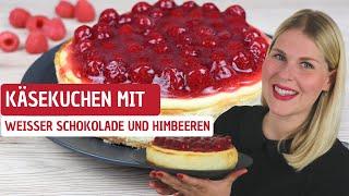 Käsekuchen mit weißer Schokolade und Himbeeren | So cremig und lecker | Rezept | Jessys Küchenkunst