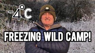 Freezing Winter Wild Camping In The Woods -4 Degrees!