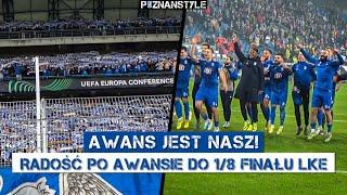 Amazing Lech Poznan fans after promotion to 1/8 Conference League final (23.02.2023)