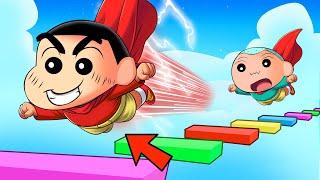 Shinchan Got Superpowers In Superhero Parkour Obby | Roblox Hero Obby | Funny Game 