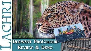 Derwent ProColour colored pencil review and leopard demo w/ Lachri