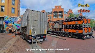 Oprijden en opbouw Kermis Weert 2024 Deel 1