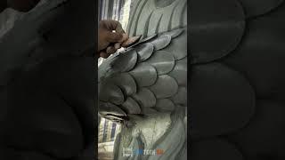 Dragon scale carving in cement- Jobs and machinery in the world #satisfying #shorts