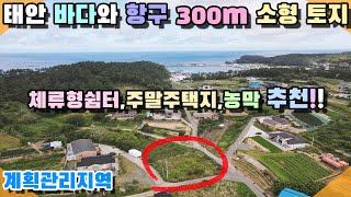 [꽃지 5101] 태안 바다와 항구 가까운 소형 토지 바다 300m 해수욕장 2km 체류형쉼터 농막 주말주택지 추천 계획관리지역 토지매매 전원주택지 꽃지부동산 토지급매 바닷가토지