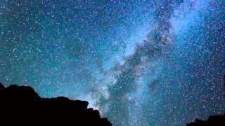 Starry night sky with moving stars hd720