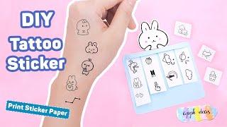 How to make Cute Tattoo Sticker | DIY Cute Tattoo Sticker | FREE PRINTABLE // Little Book